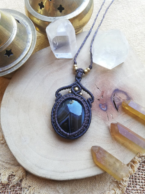 Botswana Agate Pendant Necklace by Autumn Essence