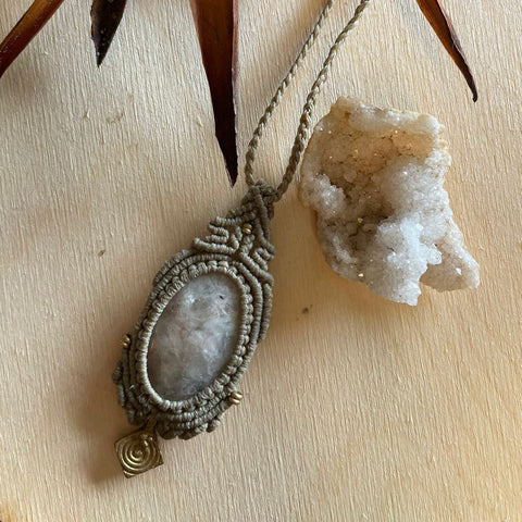 Milky Quartz Macrame Necklace